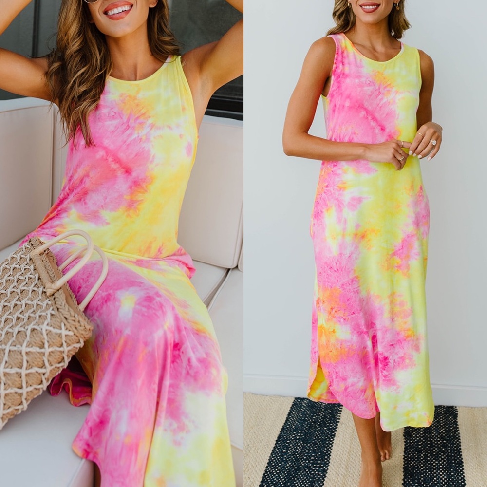 Citrus Splash Tank Dress - Picture 1 of 7